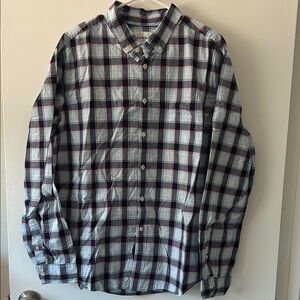 Goodfellow & Co Men's Navy and White Checkered Shirt